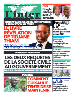 Couverture du Journal L'INTER N° 7062 du 22/01/2022