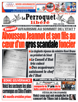 Couverture du Journal LE PERROQUET LIBERE N° 26 du 10/01/2022