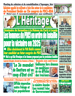 Couverture du Journal L'HÉRITAGE N° 550 du 07/02/2022
