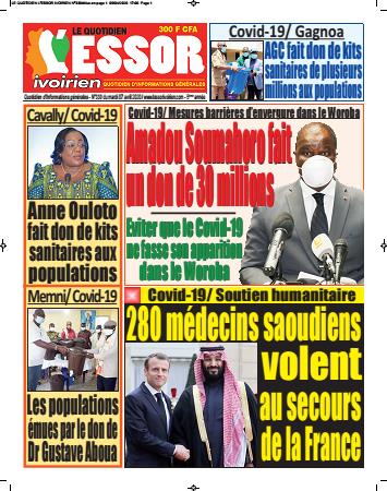 Couverture du Journal L'ESSOR IVOIRIEN N° 330 du 07/04/2020