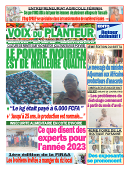 Couverture du Journal VOIX DU PLANTEUR N° 3 du 11/04/2023