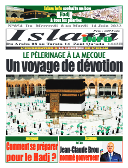 Couverture du Journal ISLAM INFO N° 854 du 09/06/2022