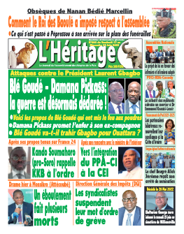Couverture du Journal L'HÉRITAGE N° 603 du 17/06/2022