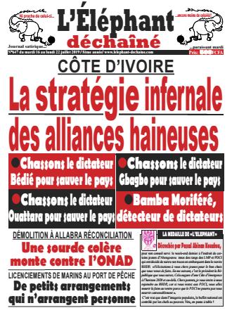 Couverture du Journal L'ÉLÉPHANT DÉCHAINÉ N° 647 du 16/07/2019