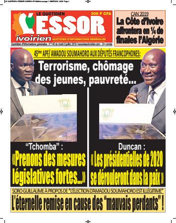 Couverture du Journal L'ESSOR IVOIRIEN N° 140 du 09/07/2019