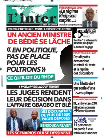Couverture du Journal L'INTER N° 6316 du 17/07/2019