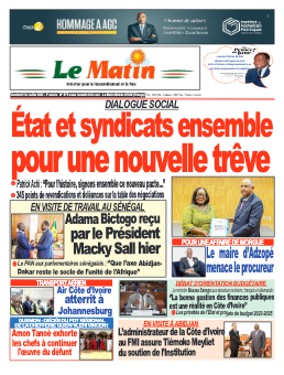 Couverture du Journal LE MATIN N° 873 du 01/07/2022