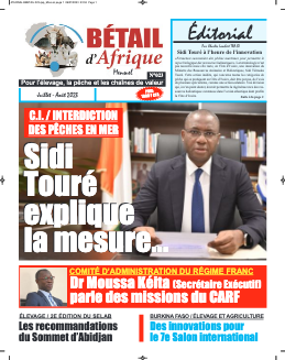 Couverture du Journal BÉTAIL D'AFRIQUE N° 23 du 13/07/2023