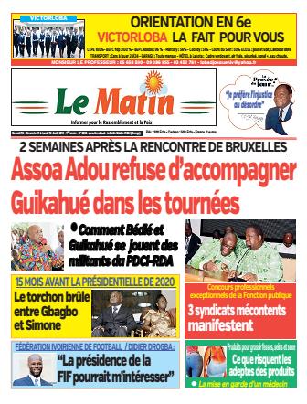 Couverture du Journal LE MATIN N° 23 du 10/08/2019