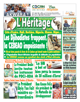 Couverture du Journal L'HÉRITAGE N° 632 du 22/08/2022