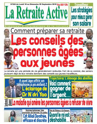 Couverture du Journal LA RETRAITE ACTIVE N° 24 du 12/09/2019