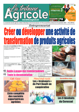 Couverture du Journal La Tribune Agricole N° 81 du 20/09/2022