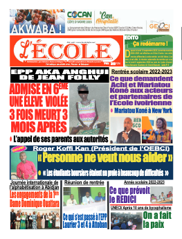 Couverture du Journal L'Ecole N° 93 du 20/09/2022