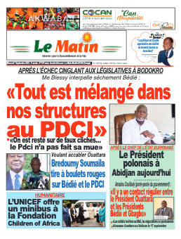 Couverture du Journal LE MATIN N° 927 du 07/09/2022