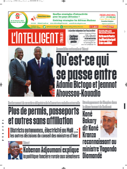 Couverture du Journal L'INTELLIGENT D'ABIDJAN N° 5063 du 29/09/2022