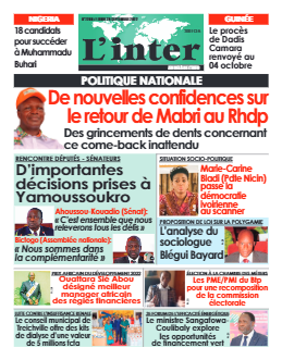 Couverture du Journal L'INTER N° 7238 du 29/09/2022