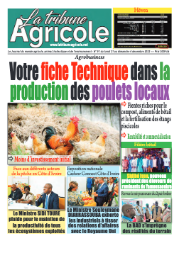 Couverture du Journal La Tribune Agricole N° 91 du 28/11/2022