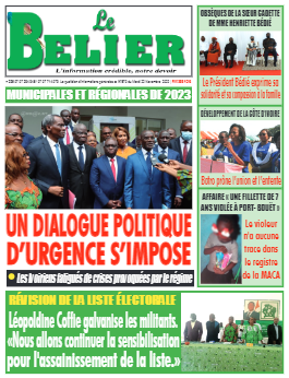 Couverture du Journal LE BELIER N° 570 du 22/11/2022