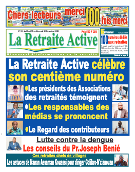 Couverture du Journal LA RETRAITE ACTIVE N° 100 du 16/11/2022