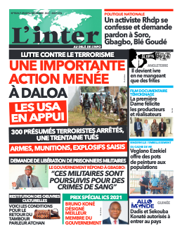 Couverture du Journal L'INTER N° 7020 du 02/12/2021